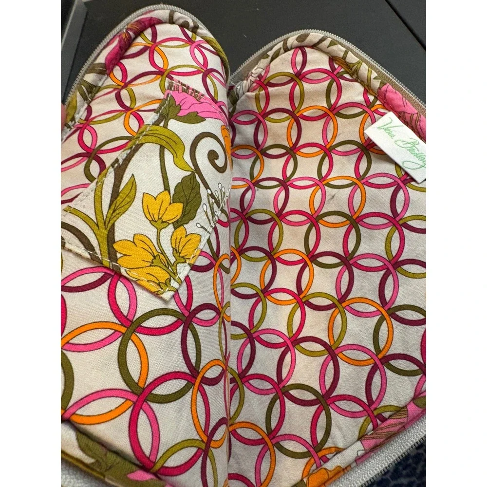 Vera Bradley Quilted Floral Tablet Sleeve Pink Orange Retro Tech Case Padded